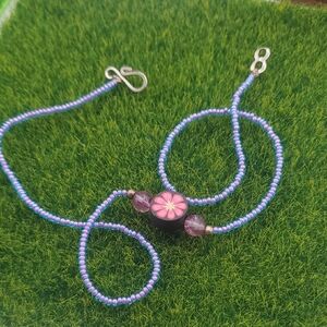 Flower Child Seed Beaded Floral 16 Inch Glasses Chain N3803